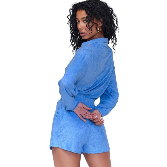 Princess Polly Kacy Blue Cutout Romper - Picture 4 of 11